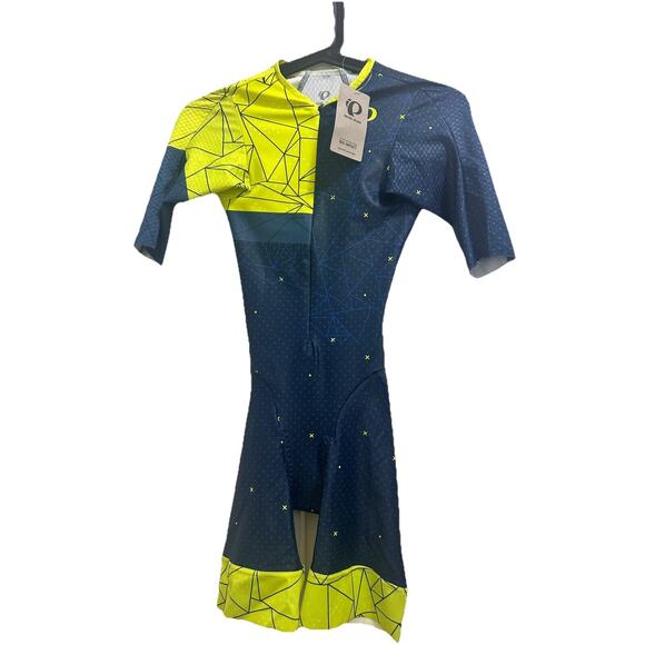 Pearl Izumi Men's Geometric Cycling Jersey in Navy and Neon - Picture 10 of 11